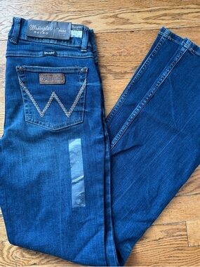 Wrangler Blue Denim Straight-Leg Jeans